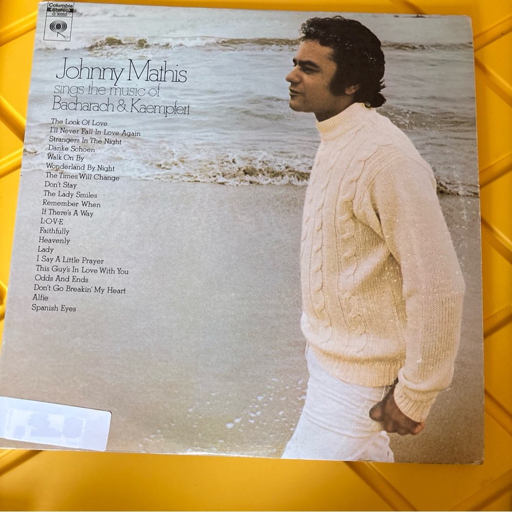 Columbia Vintage Album Cover Art with White and Tan Tones
